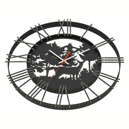   Часы кованные Везувий \Русский Лес\