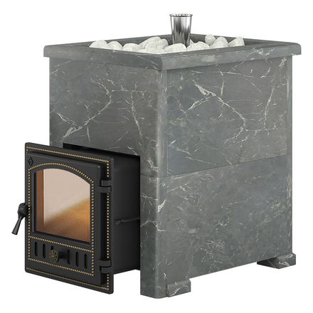 Печь для бани Эверест 24 Легкий пар (280) в облицовке (Талькохлорит, S-40)