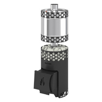   Дровяная печь для бани Везувий Чёрная Пчёлка с баком(Камни -, Сетка на трубу -)