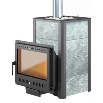   Чугунная печь для бани Везувий Легенда 28 Панорама \М\ Талькохлорит(Без камней)