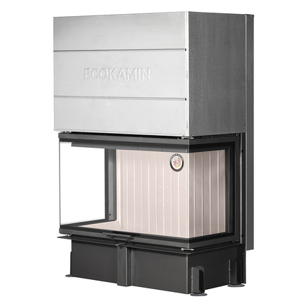   Каминная топка EcoKamin Дельта 1000 V три стекла(белый шамот)
