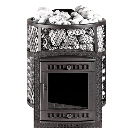   Банная печь ПроМеталл Атмосфера М(Сетка Нерж.сталь, Тоннель Длинный топливный тоннель)