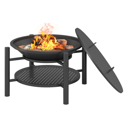 Костровая чаша  чугунная Fantastic Ø 700 Люкс (чаша+ подставка люкс + крышка)