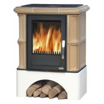   Кафельная печь-камин ABX Bavaria K (прямой цоколь) с теплообменником(табак)