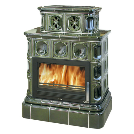   Кафельная печь-камин ABX Karelie (кафельный цоколь)(Коричневый)