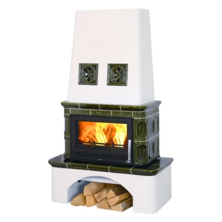   Кафельная печь-камин ABX Laponie с теплообменником (10 кВт в воду)(Песчанный)