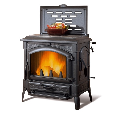   Печь-камин La Nordica Isotta con cerchi Evo(Цвет Чёрный)