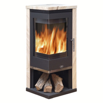   Печь-камин ABX Admiral(Корпус серая сталь, Облицовка талькохлорит)