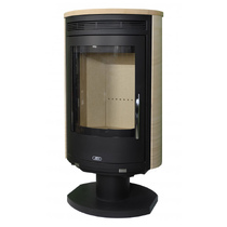   Печь-камин поворотный ABX Arktis 8(Черная сталь / бразильский песчаник)