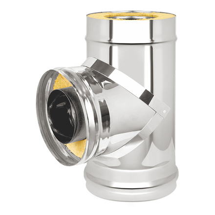 Сэндвич-тройник Везувий 90° (нержавейка, AISI 430/0,8мм)(Ø 150/250 мм)