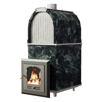   Дровяная печь для бани VVD Калита М арочная Pro(Материал облицовки Талькохлорит, Дверца Нержавеющая сталь)