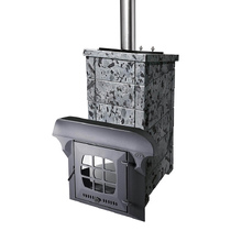   Дровяная печь для бани VVD Калита Экстрим РК(Материал облицовки Талькохлорит, Дверца Дверца чугунная с панорамным стеклом)