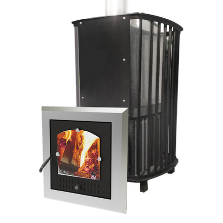   Дровяная печь для бани VVD Сударушка Руса-Семейная(Дверца стальная окрашенная со стеклом)