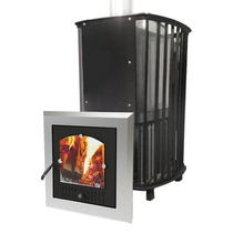   Дровяная печь для бани VVD Сударушка Руса-Семейная(Чугунный портал с чугунной дверью)