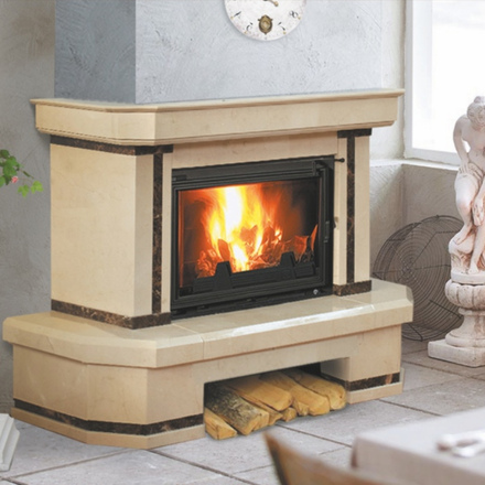   Каминная облицовка Madeira Alexandra Standart + (пристенная)(Мрамор Giallo / Emperador Dark, Тип топки под топку 700)