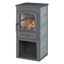   Печь-камин Etna (Этна) БКД с плитой в камне(Талькохлорит)