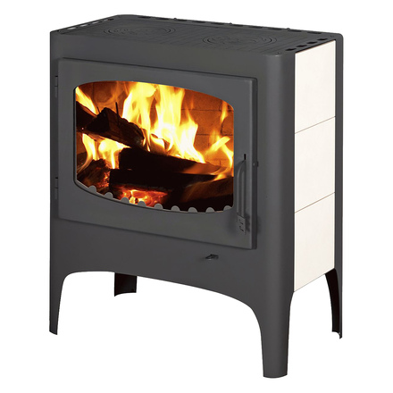   Печь-камин Экокамин Бавария ЭКО с плитой две конфорки