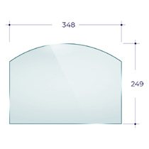   Стекло для каминной дверцы Везувий 224 (арка)(Под термометр)