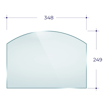   Стекло для каминной дверцы Везувий 224 (арка)(Под термометр)