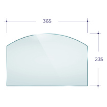   Стекло для каминной дверцы Везувий 222 (арка)(Под термометр)