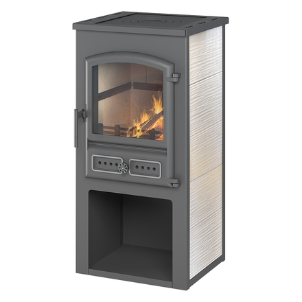   Печь-камин Etna (Этна) БКД с плитой(Антрацит)