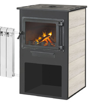   Камин ЭТНА (Панорама) с плитой и т/о(Антрацит)