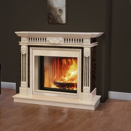 Каминный портал  Madeira Dafne I(Мрамор Crema Nova / Nero Marquina)