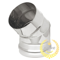  Везувий «Люкс» 45° 2 секции (нержавейка, AISI 304/0,8мм)(Ø 150 мм)