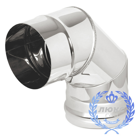 Колено Везувий «Люкс Газ» 90° 3 секции (нержавейка, AISI 316/0,5мм)(Ø 150 мм)