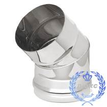  Везувий «Люкс Газ» 45° 2 секции (нержавейка, AISI 316/0,5мм)(Ø 150 мм)