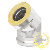  Везувий «Люкс» 45° 2 секции (нержавейка, AISI 304/0,8мм)(Диаметр Ø 150/250 мм)