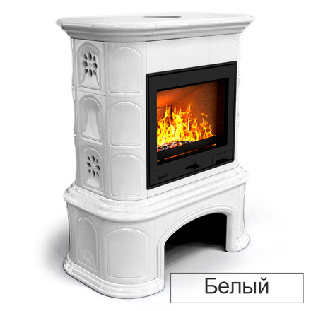   Каминная облицовка КимрПечь Прованс с дровником пристенная Л-700(Исполнение Однотонный B, Цвет / Декор Кобальт [D3])