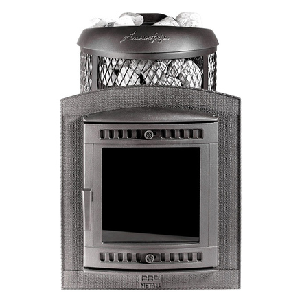   Банная печь ПроМеталл Атмосфера L с комбинированной облицовкой(\Верде Гватемала\)