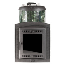   Банная печь ПроМеталл Атмосфера L в ламелях(\Змеевик\ наборный рисунок)