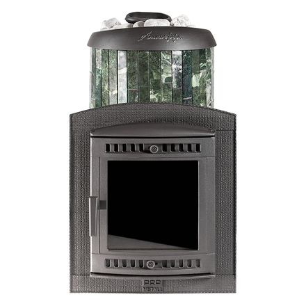   Банная печь ПроМеталл Атмосфера L в ламелях(\Талькохлорит\ наборный рисунок)