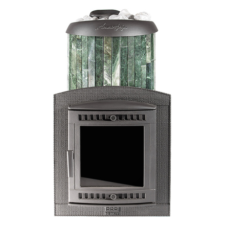   Банная печь ПроМеталл Атмосфера XL в ламелях(\Змеевик\ наборный рисунок)