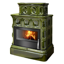   Кафельная печь-камин ABX Karelie P OX (кафельный цоколь, стальная вставка)(Коричневый)