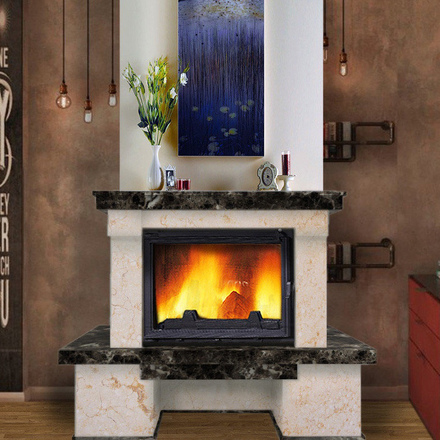   Каминная облицовка Madeira Sandra Standart (пристенная)(Мрамор Giallo, Тип топки под топку 700)