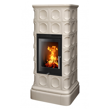   Кафельная печь-камин ABX Kaledonie Exclusive, средняя (вставка Orion)(Песчаный)
