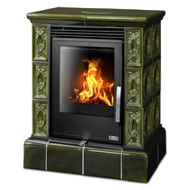   Кафельная печь-камин ABX Helvetia KPI (кафельный цоколь) с теплообменником(Коричневый)