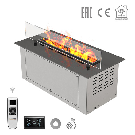   Электрический паровой камин Airtone Vepo (Black titanium / Графит-зеркало)(Длина 500 мм)