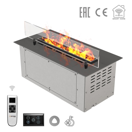   Электрический паровой камин Airtone Vepo (Black titanium / Графит-зеркало)(Длина 800 мм)