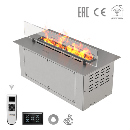   Электрический паровой камин Airtone Vepo (Black titanium drowing / Графит-сатин)(Длина 500 мм)