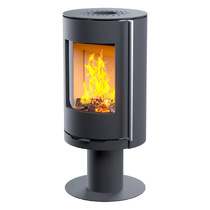 Печь-камин Astov R1.0 N (сталь)(Дверца Радиусное стекло, Ручка Короткая)