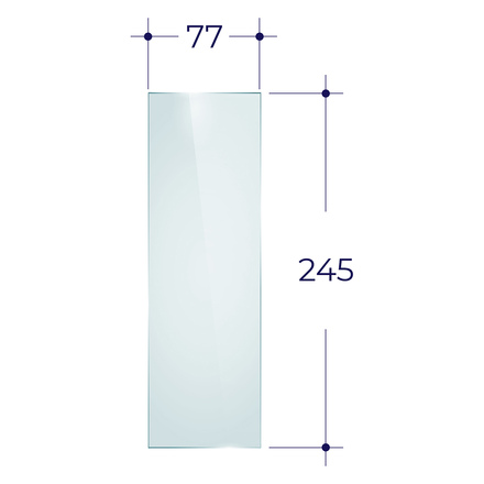   Стекло Везувий для печи-камина KZ-14(77х245 мм)