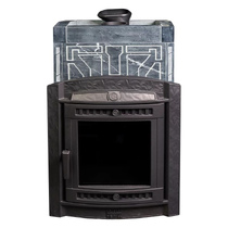   Банная печь ПроМеталл Атмосфера L в облицовке (узор №7)(Талькохлорит)