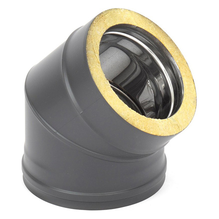   Отвод ТиС Термо 45° ОТ-Р, AISI 430 Black(Диаметр Ø 130/200 мм)