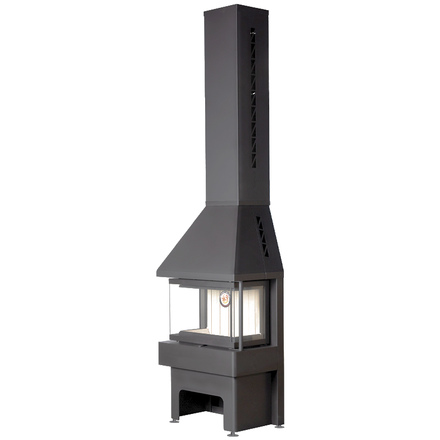 Камин Экокамин Панорама 3 стекла графит