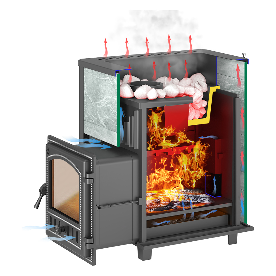 Печь для бани Эверест 24 (280) в облицовке (Талькохлорит, S-20) (миниатюра)