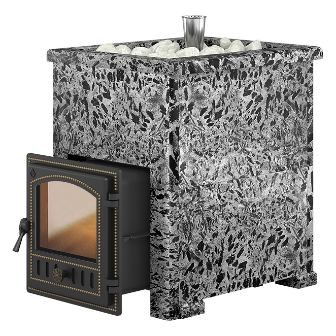 Печь для бани Эверест 24 Легкий пар (280) в облицовке (Пироксенит Элит, S-40)